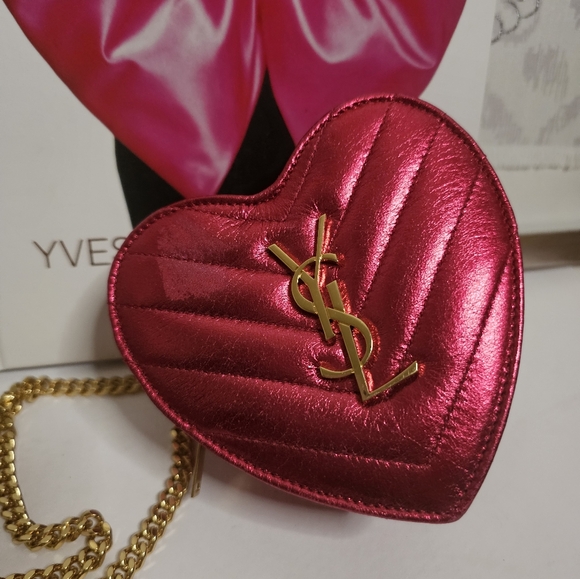 SOLD 💔 Yves Saint Laurent Monogram Love Heart Crossbody Bag 🩷 LIMITED EDITION - Picture 6 of 15